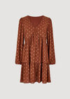 Gold Foil Mini Dress, Rust, large