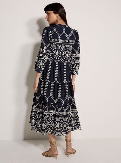 Floral Broderie Anglaise Midi Dress