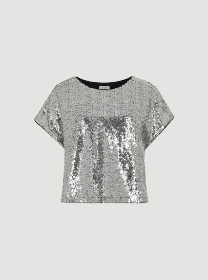 Sequin Crop T-Shirt