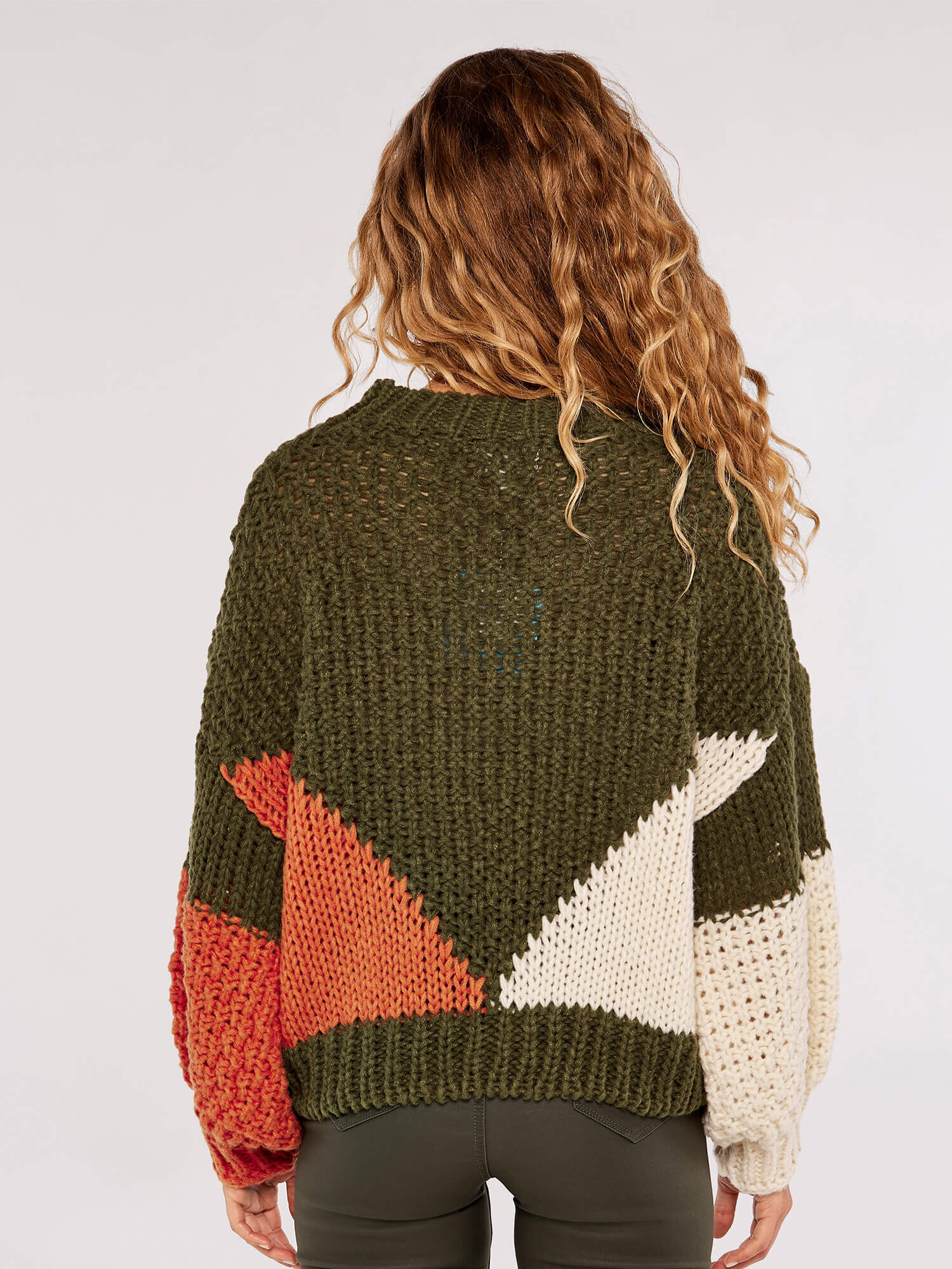 Colourblock Chunky Knit Jumper | Apricot Clothing