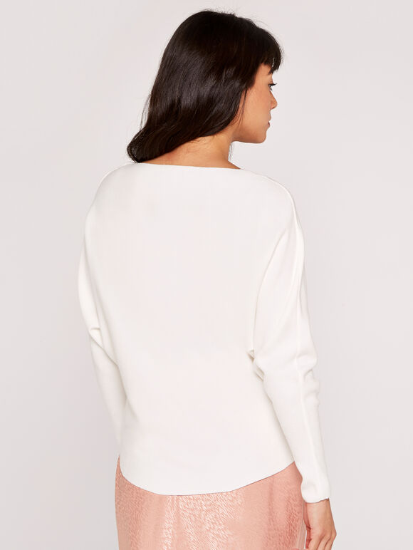 Clean Look Batwing Jumper, Cream, large