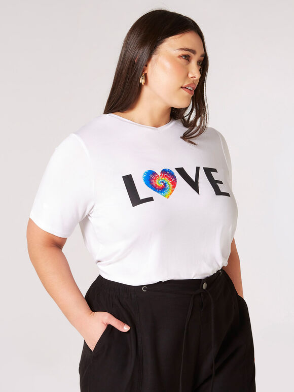 Curve Love Logo T-Shirt, White, large