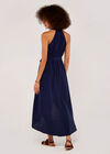Halter Neck Dress, Navy, large