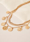 Multichain Vintage Gold Necklace, Yellow, large