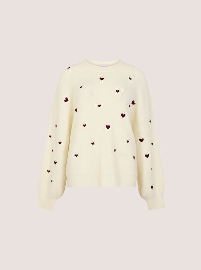 Embroidered Heart Jumper