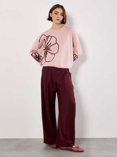 Large Embroidered Flowers Jumper