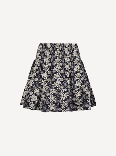 Floral Embroidered Mini Skirt