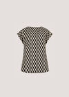 Geo Triangles Woven T-Shirt, Black, large