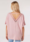 Crochet V Back Top, Pink, large