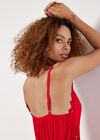 Lace Crinkle Tiered Maxi Dress, Red, large