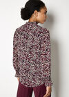 Animal Print Chiffon Top, Pink, large