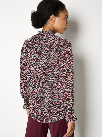 Animal Print Chiffon Top