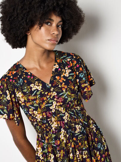 Botanical Floral Mini Dress