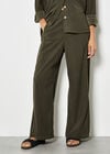 Cord Wide-Leg Trousers, Khaki, large