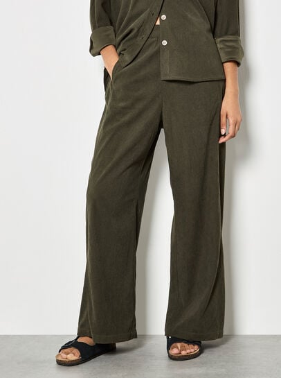 Cord Wide-Leg Trousers