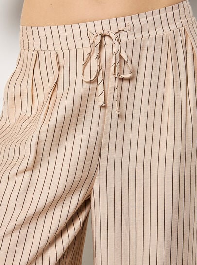 Pinstripe Wide-Leg Trousers