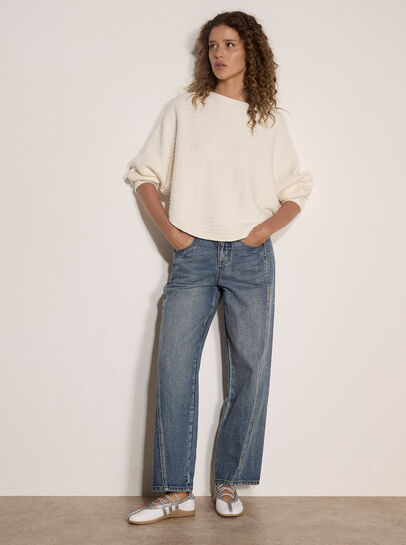 Plait Knit Batwing Jumper