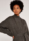 Cardigan long tricoté, gris foncé - charbon, grand