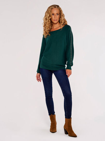 Stud Detail Batwing Jumper