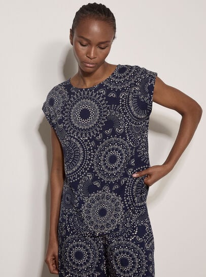 Kaleidoscope Print Woven T-Shirt