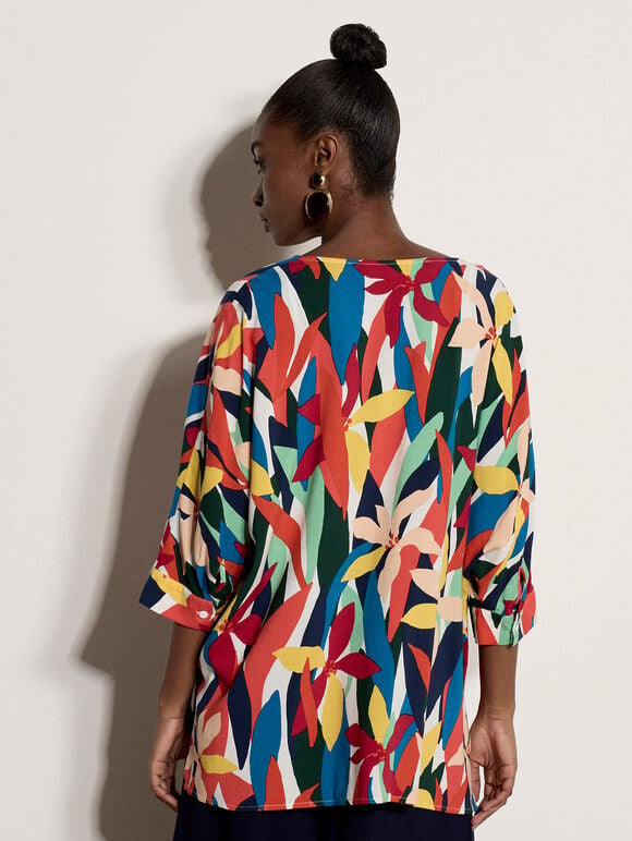 Colour Block Woven Blouse, Orange, large