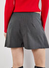 Pinstripe Pleat Mini Skort, Grey, large