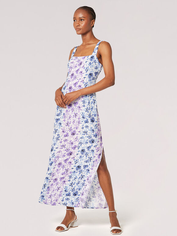 Floral Rose Ombre Camisole Maxi Dress, Cream, large