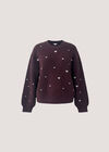 Embroidered Heart Jumper, Plum, large