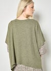 Waffle Knit Tunic Top, Khaki, large