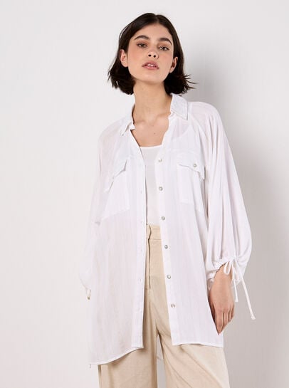 Oversized Longline Shimmer Shirt