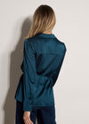 Soft Satin Shirt, Teal, large