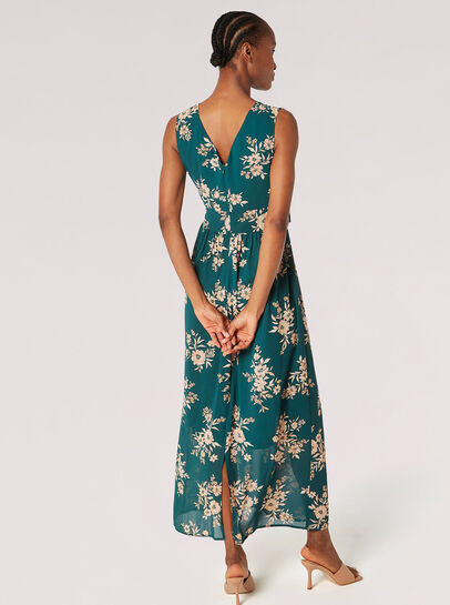 Botanical Blooms Chiffon Maxi Dress