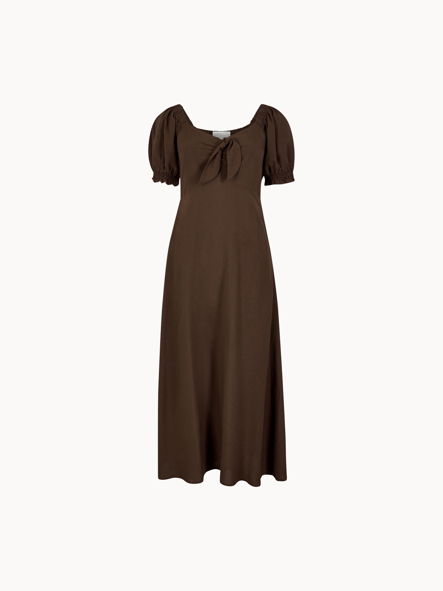 Tie Detail Milkmaid Midaxi Dress | Apricot Clothing
