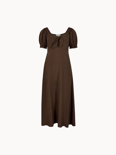 Tie Detail Milkmaid Midaxi Dress