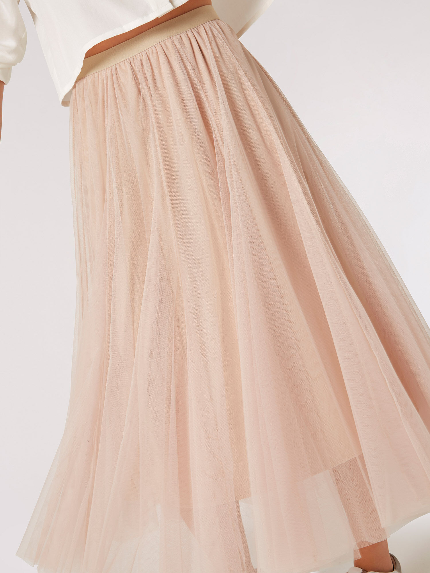 Jupe mi longue trapeze en tulle