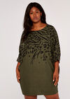 Curve Leopard & Zebra Cocoon Dress, Khaki, large