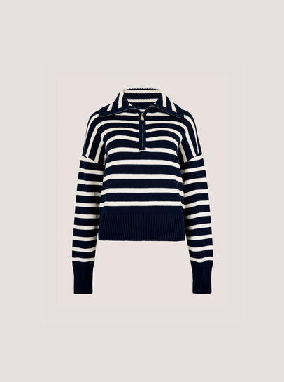 Zip Neck Stripe Jumper