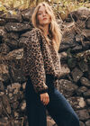 Leopard Boucle Jumper, Brown, large