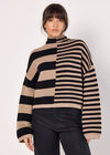 Mixed Stripe Ottoman Rib Knit Jumper, Black, large