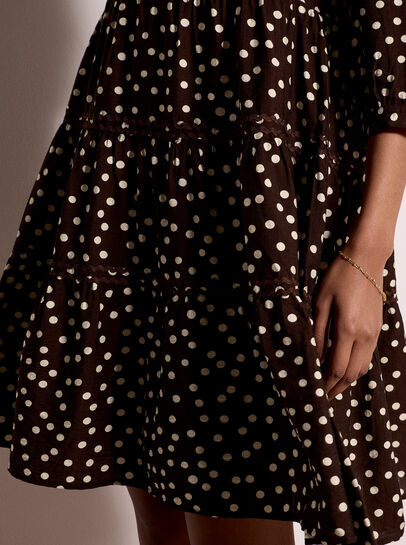 Polka Dot Tiered Mini Dress