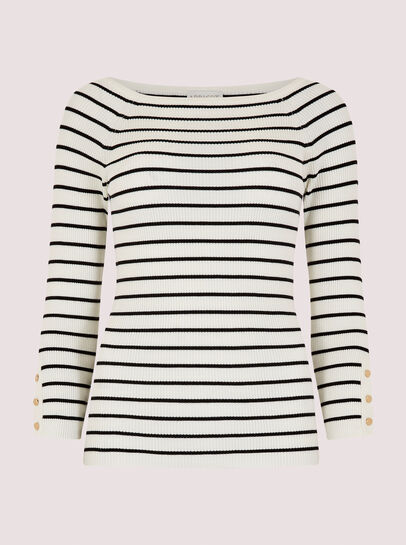  Stripe Ribbed Jumper