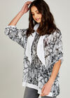 Cream Geo Snakeskin Sequin Scarf Top, Cream, large