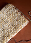 Sequinned Cotton Art Deco Bag, White, large