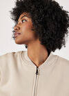 Sweatshirt Bomber Jacket, Stone, large