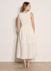 Embroidered Floral Tiered Maxi Dress, Cream, large