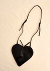 Leather Heart Bag, Black, large