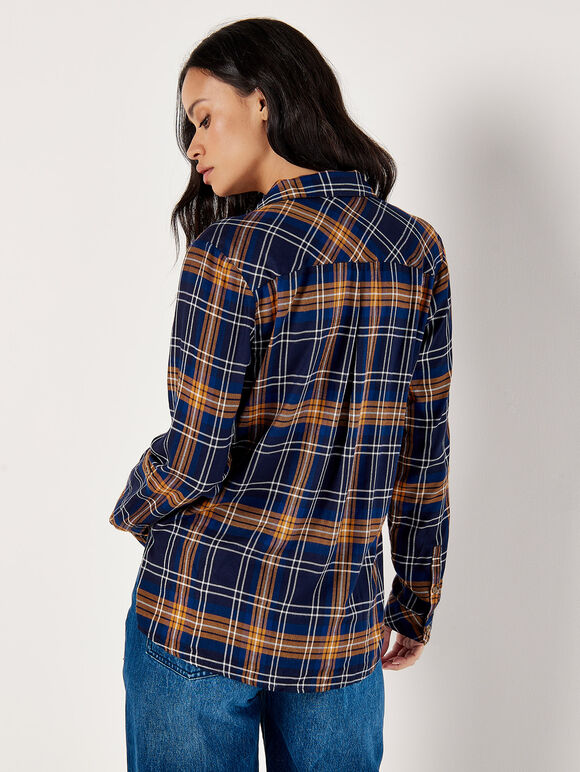 Classic Check Shirt, Navy, large
