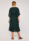Self Stripe Ruffle Dress, Green, large