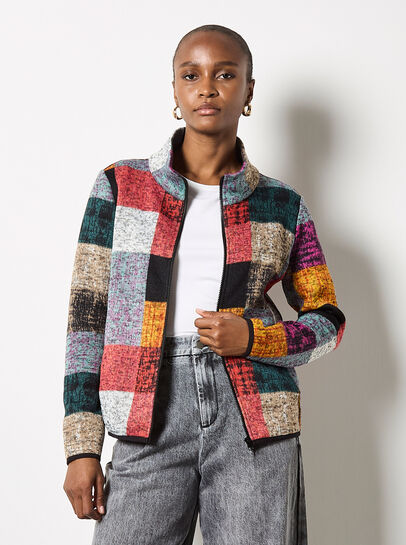 Colourful Check Fleece Jacket
