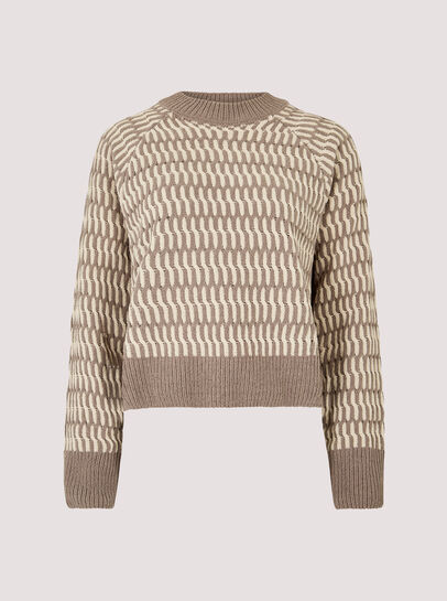 Cropped Chenille Twisted Cable Jumper
